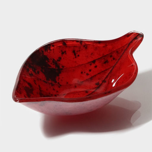 Соусник стеклянный Доляна «Лист», 80 мл, 13×8,1×3,4см, цвет красный