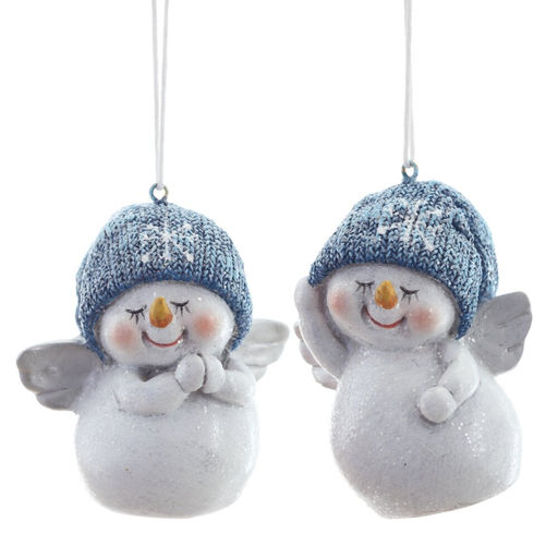 Фигурка декоративная подвесная "Снеговик", L5,5 W4,5 H7,5 см, 2в.