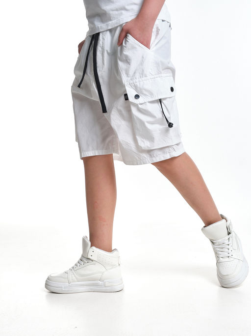 Шорты карго для мальчика 33-91203 белый - Mini maxi фото 2