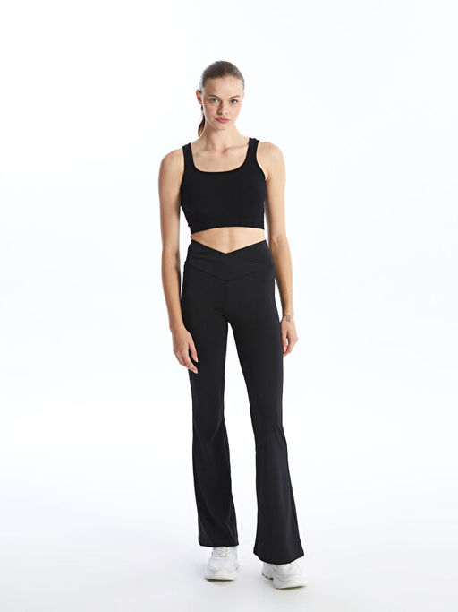 U Yaka Crop Kad?n Sporcu Atleti