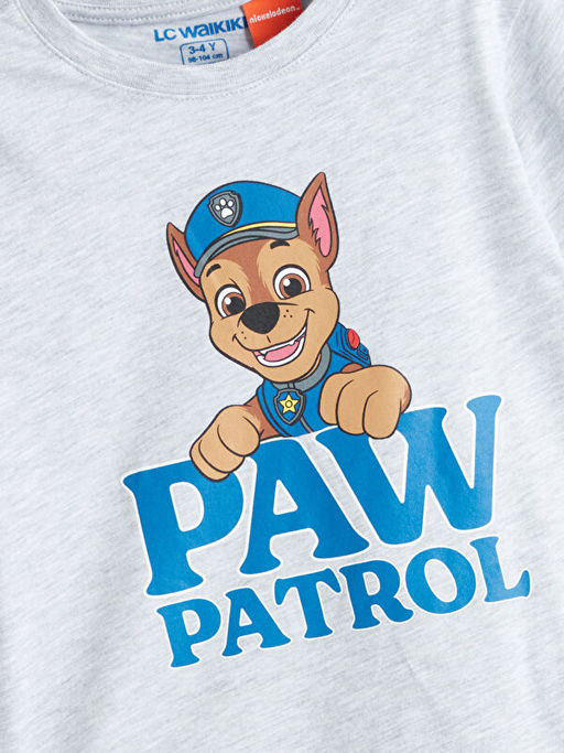 Bisiklet Yaka Paw Patrol Bask?l? Erkek ?ocuk Pijama Tak?m?