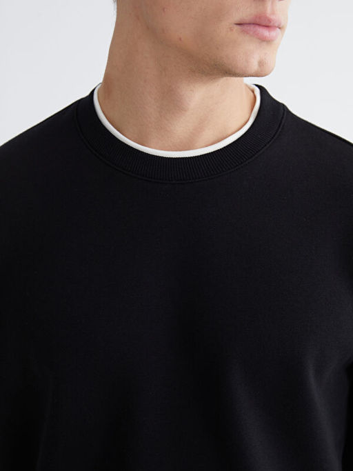 Bisiklet Yaka Erkek Kal?n Sweatshirt