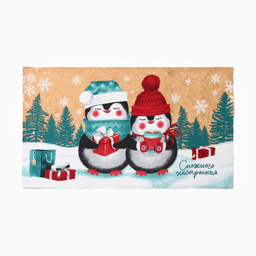Набор новогодних кухонных полотенец Доляна «Снежного настроения » 35×60 см-2 штуки, 100% хлопок