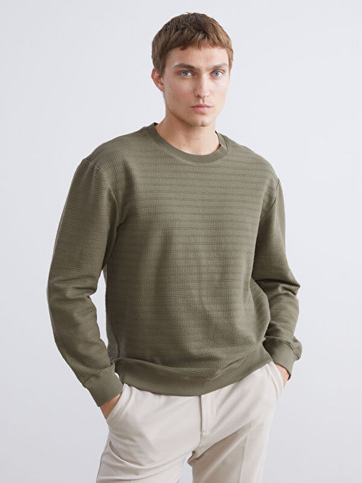 Bisiklet Yaka Erkek Sweatshirt