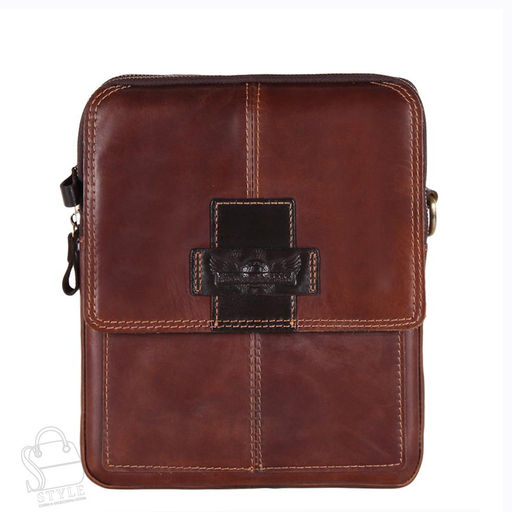 Сумка мужская кожаная 4105TR d.brown Tough Ryder  в Новосибирске