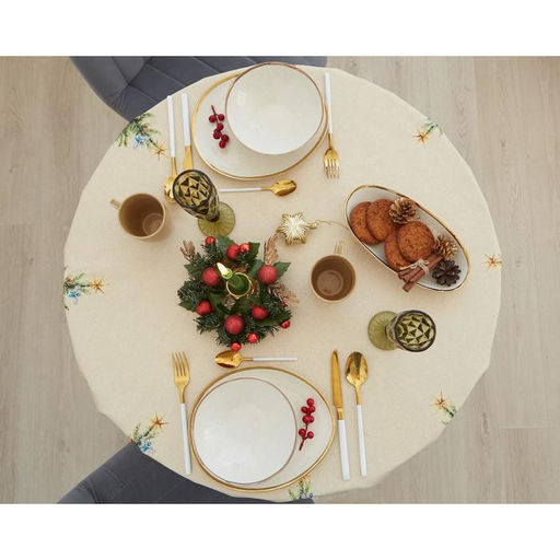 Скатерть новогодняя Этель Noble Christmas d=220 +/- 3см с ГМВО, 100% хлопок, саржа 190 гр/м2  фото 9