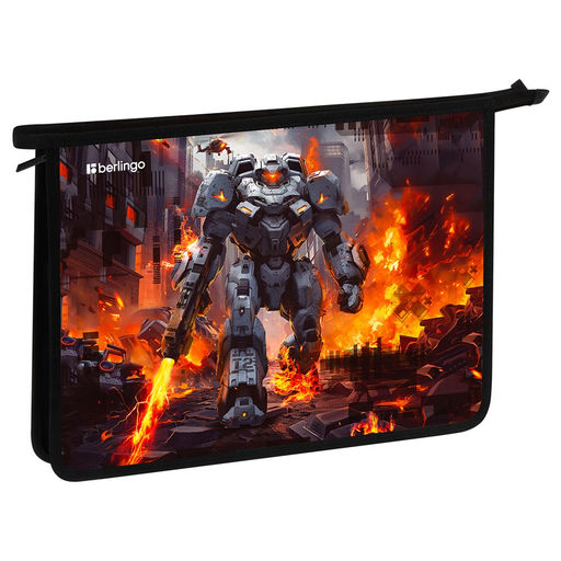 Папка для тетрадей А4, молния сверху Berlingo "Battle for the Future" (BR-PP-A40535) пластик