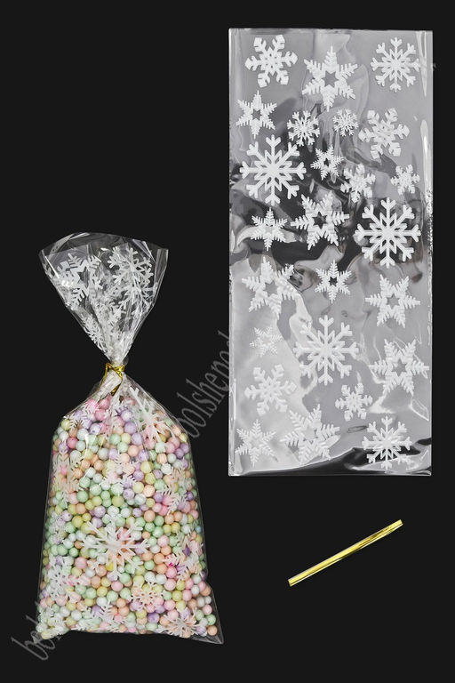 Пакеты фасовочные с рисунком "Снежинки" 12,5*27 см (50 шт) SF-7824