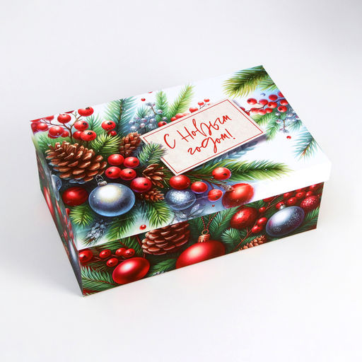 Набор подарочных новогодних коробок 10 в 1 С новым годом, 32.5?20?12.5 - 12?7?4 см