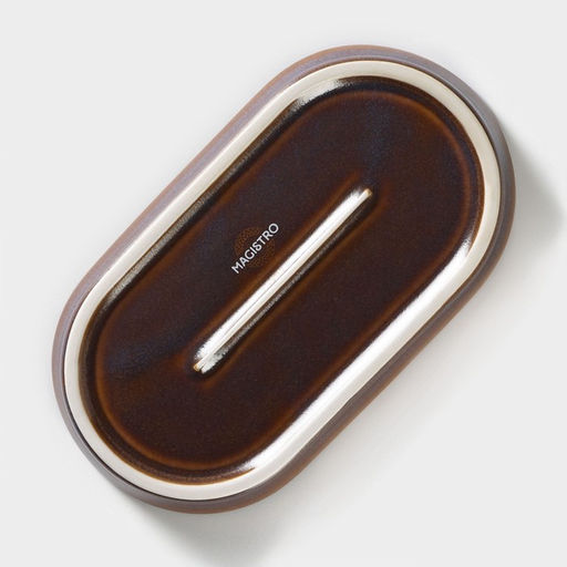 Блюдо фарфоровое овальное Magistro Garland, 189,82,5 см, цвет синий  фото 7