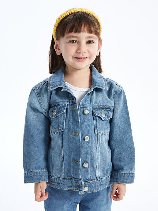 Uzun Kollu K?z Bebek Jean Ceket