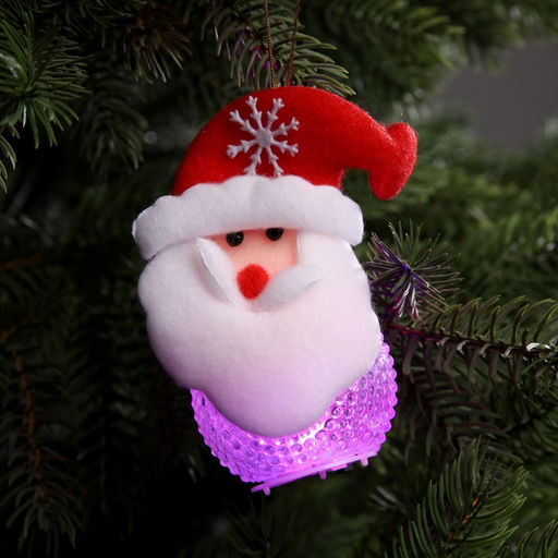 Ёлочная игрушка Дед Мороз, 10 см, от батареек, свечение мульти (RGB)