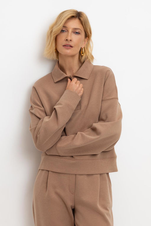 ЕВТ 3282/охра коричневая джемпер-поло жен