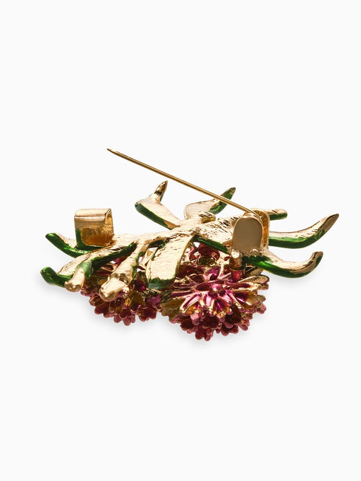 Брошь "Цветы Астры", цвет розово-фиолетовый в золоте