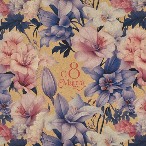 Цена за 10 шт. Бумага упаковочная крафтовая «8 марта», 50×70 см