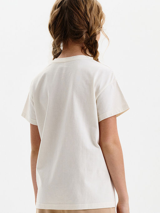 PELICAN, футболка для девочек, Молочный  фото 4