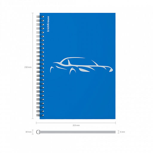 Цена за 4 шт. Тетрадь общая с пластиковой обложкой на спирали ErichKrause Mirage, синий, A5, 80 листов, клетка  фото 5