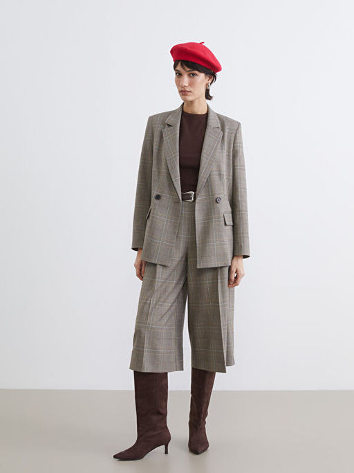 Ekose Kad?n Blazer Ceket