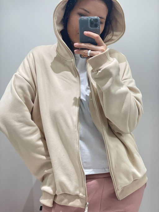 308 Зип толстовка оверсайз, беж - Knitka wear фото 10