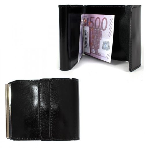 Зажим для купюр Premier-Z-28 натуральная кожа черный глянцевый (89) 198890