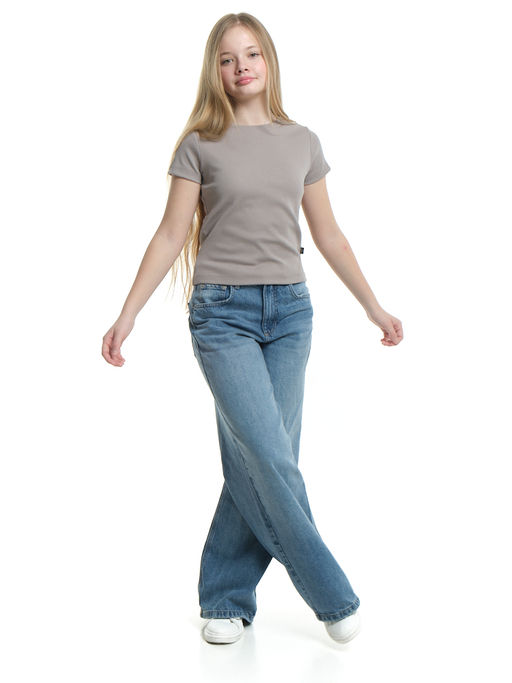 Футболка в рубчик 22-0210 серый