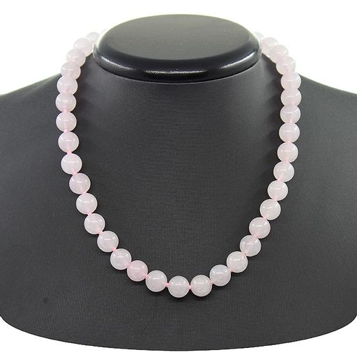 Бусы розовый кварц, круглые 10мм, короткие 46см - Agat77 фото 5