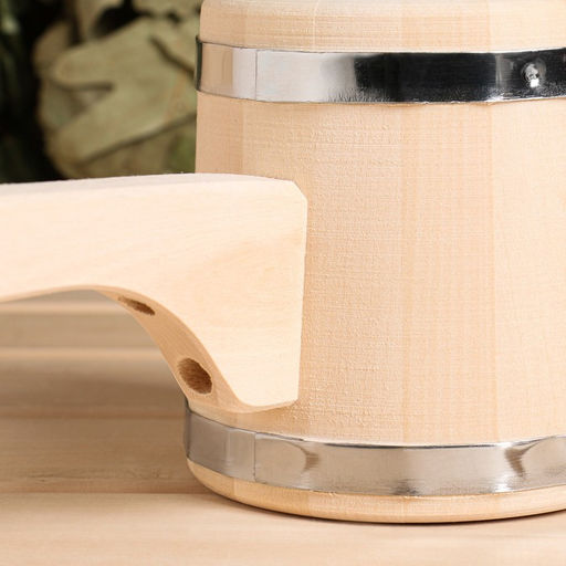 Ковш - черпак для бани и сауны «Емеля», 500 мл, липа, нержавеющий обруч, 54 см, «Добропаровъ»