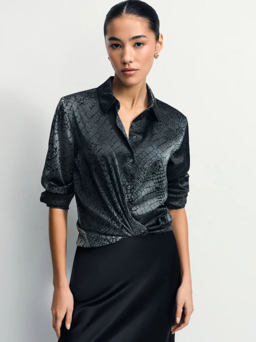 Атласная блузка с принтом / Zarina