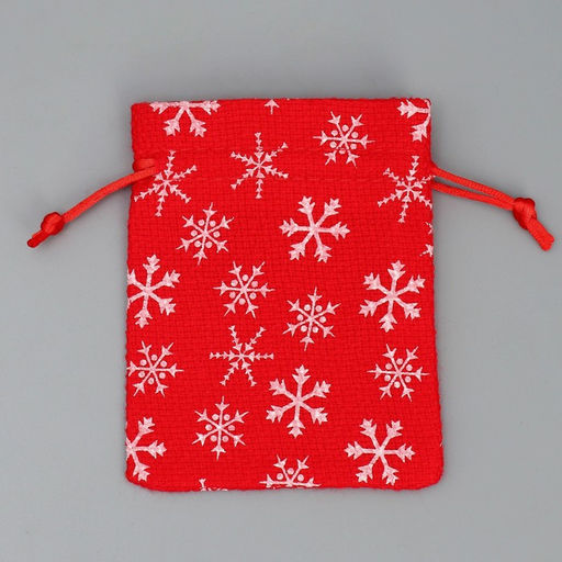 Цена за 5 шт. Мешочек подарочный холща Морозко, снежинки, 10 х 12 см +/- 1.5 см - Дарите счастье фото 5
