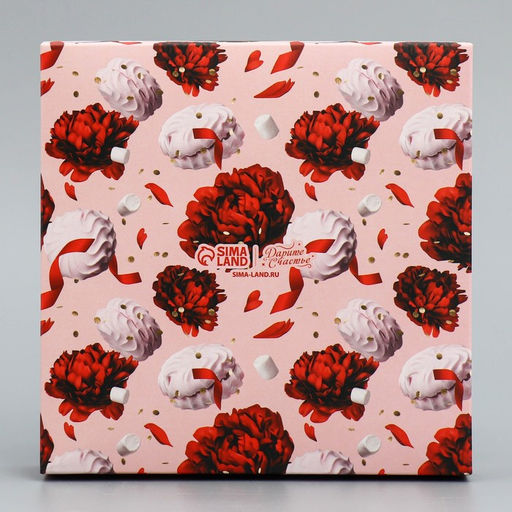 Цена за 5 шт. Коробка для конфет, кондитерская упаковка, 9 ячеек, Present, 14.7?14.7?3.5 см