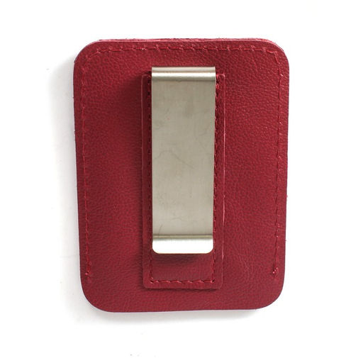 Обложка пропуск/карточка/проездной Croco-фк-1009 металл клипса д/денег, натуральная кожа бордо берамо (91) 255801  фото 2