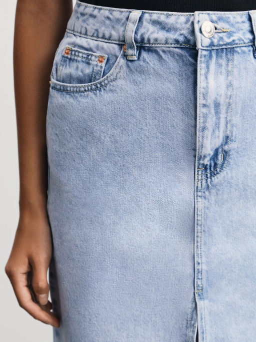 Джинсовая юбка миди с разрезом спереди / Zarina  фото 6