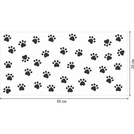Защитная самоклеящаяся пленка на месте кормления/туалета питомца Лапки черные 50х25 см - Simaland фото 3