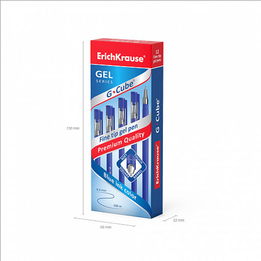 Цена за 12 шт. Ручка гелевая ErichKrause G-Cube® Stick Classic 0.5, цвет чернил черный (в коробке по 12 шт.)  фото 5