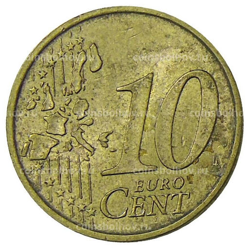 Монета 10 евроцентов 2002 года J Германия
