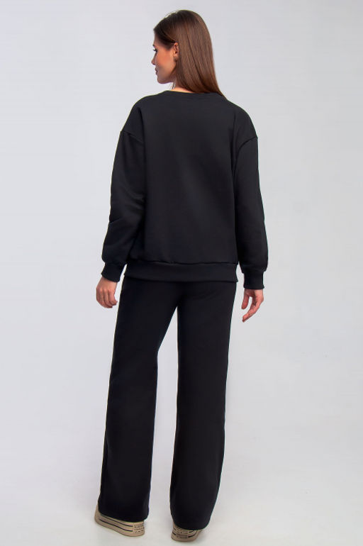 Арт. 2531 Костюм с брюками женский 44-50 (4 шт) Цвет:верх-черный,низ-черный - Калинка фото 3