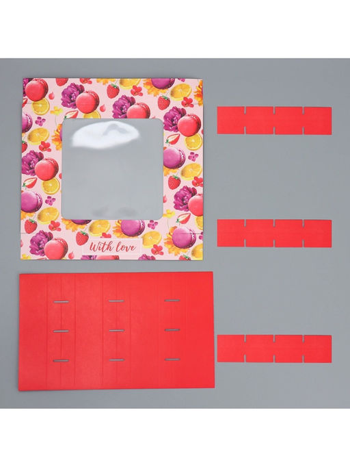 Цена за 5 шт. Коробка под 16 конфет With love, 18.9 х 18.9 х 3.8 см - Дарите счастье фото 6