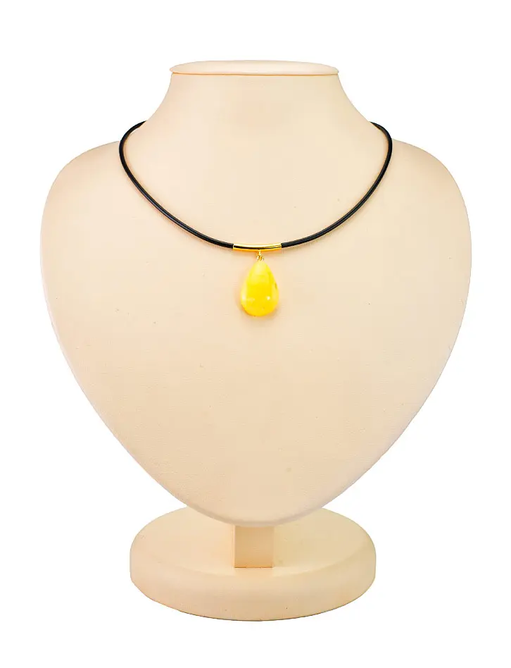 Эффектная подвеска из натурального балтийского янтаря медового цвета Эльза