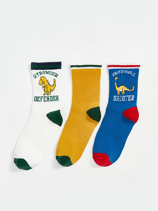 Desenli Erkek ?ocuk Soket ?orap 3l?