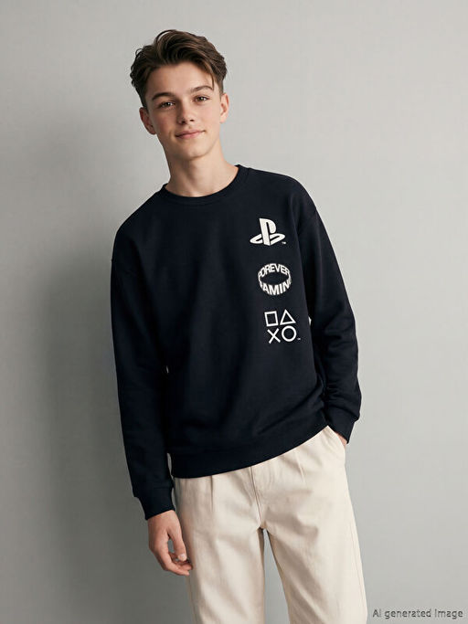 Playstation Bask?l? Erkek ?ocuk Sweatshirt
