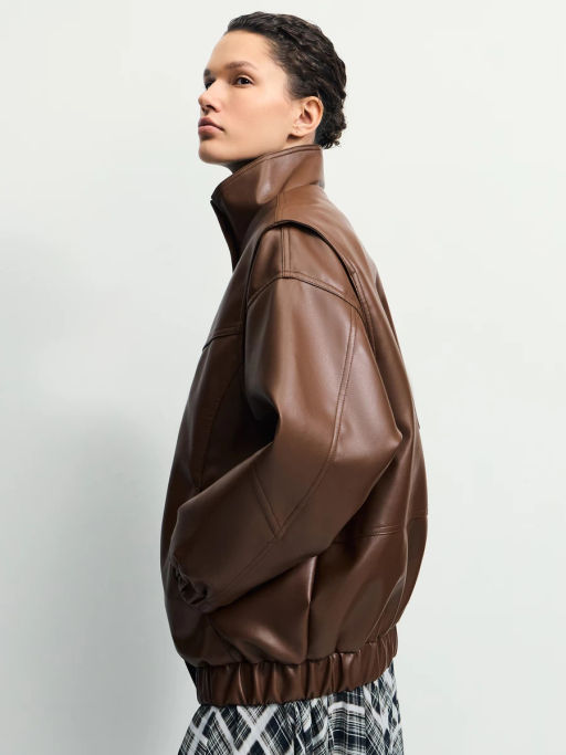 Куртка оверсайз из искусственной кожи / Zarina фото 5