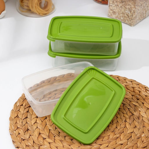 Набор пищевых контейнеров Полимербыт «Каскад», 3 шт., 700 мл, пластик, прозрачные, крышка МИКС