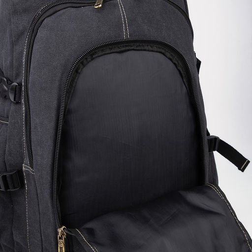 Рюкзак туристический, 60 л, отдел на молнии, наружный карман, цвет черный - Simaland фото 4