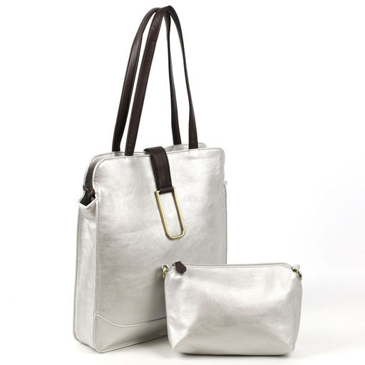 Женская сумка шоппер из эко кожи с косметичкой 0075-19 - Cidirro фото 2