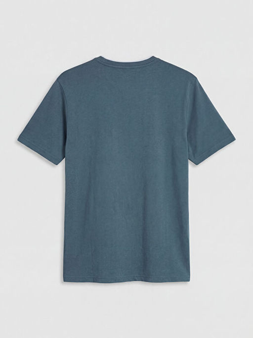 Bisiklet Yaka Bask?l? Penye Erkek Ti??rt