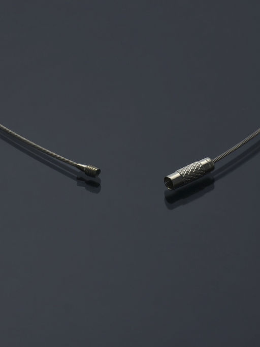 Основа для колье (чокер) с замком, 1 мм, набор 5 шт., цвет стальной, 45 см