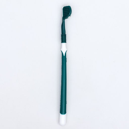 Зубная щётка для животных 360 градусов, зелёная/белая, 17,5 см - Пижон фото 2
