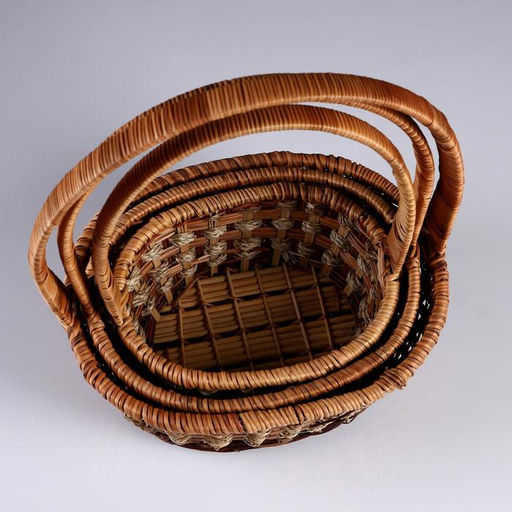 Набор корзин плетёных, 3 шт., 31×26×12/37, 26×22×11/34, 23×18×9/30 см, ротанг