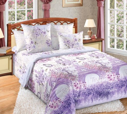 Постельное белье - Перкаль Город любви Евро (молния) - Luteks фото 2