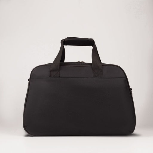 Сумка дорожная на молнии, наружный карман, длинный ремень, цвет чёрный - Simaland фото 3